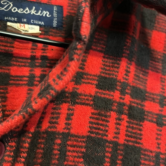 Vintage Doeskin Thick Lumberjack Flannel Long Sleeve Button Down Shirt Medium - Picture 5 of 5